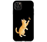 Funny Cute Orange Tabby Cat Playing With Monarch Butterfly Case for iPhone 11 Pro Max