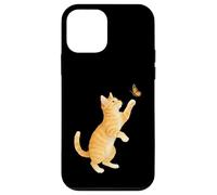 Funny Cute Orange Tabby Cat Playing With Monarch Butterfly Case for iPhone 12 mini