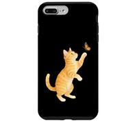 Funny Cute Orange Tabby Cat Playing With Monarch Butterfly Case for iPhone 7 Plus/8 Plus