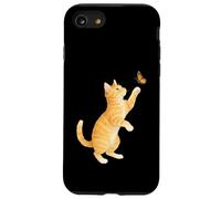Funny Cute Orange Tabby Cat Playing With Monarch Butterfly Case for iPhone SE (2020) / 7 / 8
