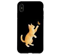 Funny Cute Orange Tabby Cat Playing With Monarch Butterfly Case for iPhone XS Max