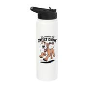Funny Cute Pet Dog Breed Yes I'm with the Crazy Great Dane Stainless Steel Insulated Water Bottle