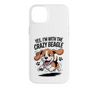Funny Cute Pet Dog Owner Breed Yes I'm with the Crazy Beagle Case for iPhone 14 Plus