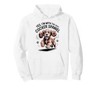 Funny Cute Pet Dog Pup Yes I'm with the Crazy Cocker Spaniel Pullover Hoodie