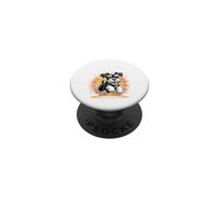 Funny Cute Pet Dog Yes Im with the Crazy Miniature Schnauzer PopSockets Adhesive PopGrip