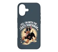 Funny Cute Pet Pinscher Dog Yes I'm with the Crazy Doberman Case for iPhone 17
