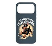 Funny Cute Pet Pinscher Dog Yes I'm with the Crazy Doberman Case for iPhone 17 Pro Max