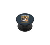 Funny Cute Pet Royal Dog Breed Yes I'm with the Crazy Corgi PopSockets Adhesive PopGrip