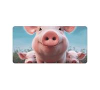 Funny Cute Pig Keyboard Mat Large Gaming Mouse Pad, Anti-Slip Desk Mat for Desktop Desk Work/Home Writing Mat 11.8 * 23.6 Inches