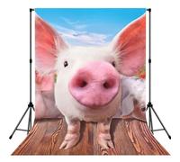 Funny Cute Pig Print Photo Studio Background 5x7ft Soft Photo Backdrop Curtain For Studio Content Creator Equipment