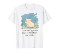 Funny Cute Pig with Whimsical Quote Storybook Style T-Shirt