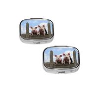 Funny Cute Pigs Printed Square Mini Medicine Box, Lightweight to Carry, Durable and Long-Lasting