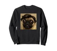 Funny Cute Pug with Wig Blurry Photo Meme Sweatshirt
