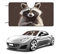 Funny Cute Raccoon Car Windshield Sun Shade, Reflector Car Sun Visor, Foldable Front Window Sunshade Cover, Heat Insulation, Blocks UV Rays, Keeps Vehicle Cool, for SUV Truck(51"x28")