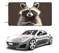 Funny Cute Raccoon Car Windshield Sun Shade, Reflector Car Sun Visor, Foldable Front Window Sunshade Cover, Heat Insulation, Blocks UV Rays, Keeps Vehicle Cool, for SUV Truck(55"x30")