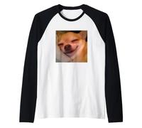 Funny Cute Sleeping Chihuahua Blurry Dog Meme Raglan Baseball Tee
