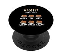 Funny Cute Sloth Moods Sloth Lover Graphic PopSockets Adhesive PopGrip