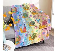 Funny Cute Snail Blanket Flannel Throw Lightweight Super Soft Cozy Luxury Family Bed Blanket Birthday Gift Microfiber 80"x60"for Adult