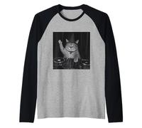Funny Cute Spooky Fat Wizard DJ Cat Vintage Tee Meme Costume Raglan Baseball Tee