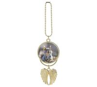 Funny Cute Squirrel Car Hanging Ornament Rear View Mirror Pendant Lucky Presents Hanging Ornament Funny Car Pendant for Office Auto Home Decoration Golden-style