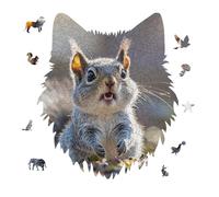 Funny Cute Squirrel Jigsaw Puzzle 175PCS Wolf Head Design Puzzle Wooden Jigsaw Puzzles for Adults Families