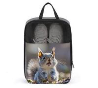 Funny Cute Squirrel Shoe Bag Waterproof & Breathable Shoe Pouch for Travel, Portable Carry Case for Sports Sneakers, Gym, Vacation
