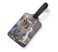 Funny Cute Squirrel Suitcase Tags Personalized Luggage Tag with Privacy Cover ID Card Slot for Travel Luggage Bag, Unique Design Name Tags for Suitcases, Backpacks & Gifts