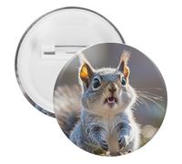 Funny Cute Squirrel Tinplate Badge Personalized Round Brooch Large Craft Button Suitable for Teachers, Nurses, Doctors, Staff, Party Gift Accessories, 5PCS, Plastic, plastics
