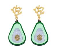 Funny Cute Strawberry Lemon Avocado Orange Pineapple Watermelon Dangle Drop Earrings Dainty Resin Imitate Fruits Earrings for Women Fruit Lover Jewelry Birthday Valentine's Day Cosplay Gifts, Resin