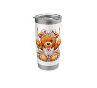Funny Cute Teddy Bear Winking Eyes Easter Basket Stainless Steel Insulated Tumbler
