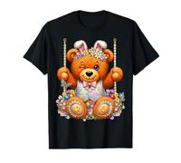 Funny Cute Teddy Bear Winking Eyes Easter Basket T-Shirt