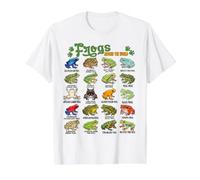 Funny Cute Types of Frogs Around The World for Kid Student Value Graphic T-Shirt, Men, White, S
