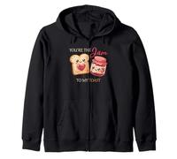 Funny Cute Valentine's You're The Jam To My Toast Zip Hoodie
