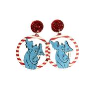 Funny Cute Weird Animal Acrylic Wooden Cat Dog Elephant Drop Dangle Earrings Lovely Pet Creative Cartoon Unique Funny Teacher's Day Back to School Jewelry for Women, Zinc, No Gemstone