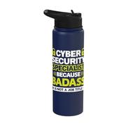 Funny Cybersecurity Specialist White Hat Hacker Shirt Stainless Steel Insulated Water Bottle
