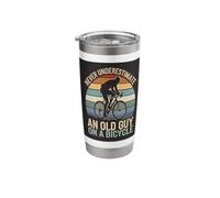 Funny Cycling Never Underestimate an Old Guy On A Bicycle Stainless Steel Insulated Tumbler