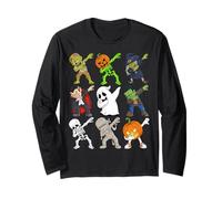 Funny Dabbing Dancing Monsters Cute Halloween Shirt Long Sleeve T-Shirt