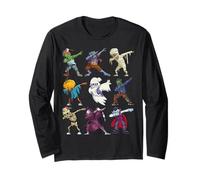 Funny Dabbing Dancing Monsters Cute Halloween Shirt Long Sleeve T-Shirt