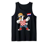 Funny Dabbing Duck Croatia Flag Design Tank Top