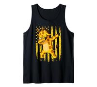 Funny Dabbing Giraffe Dance Animal Lovers American Flag Tank Top