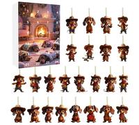 Funny Dachshund Advent Calendar 2025,24 Days Dachshunds Countdown Calendars,2D Acrylic Dachshund Hanging Ornaments for Christmas Tree Decorations,Holiday Sausage Dog Theme Gifts for Dog Lovers