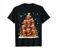 Funny Dachshund Christmas Lights Tree Dog Lover Xmas T-Shirt