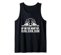 Funny Dachshund Christmas T-Shirt UP ON The Rooftop Click Tank Top