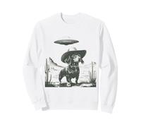 Funny Dachshund Cowboy Alien UFO Desert Dog Sweatshirt