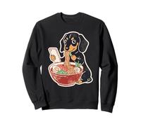 Funny Dachshund Cute Wiener Dog Eating Ramen Noodles Sweatshirt