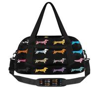 Funny Dachshund Dog Kids Overnight Duffle Bags Boys Girls Teen Decorative Dogs Sports Gym Bag for Weekender Travel Gymnastics Dance Ballet