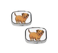 Funny Dachshund Dog Square Mini Medicine Box, Lightweight to Carry, Durable and Long-Lasting