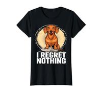 Funny Dachshund I Regret Nothing Value Graphic T-Shirt, Women, Black, XL