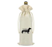 Funny Dachshund Loves Wine Bag Dachshund Dog Gifts for Women Men Dachshund Mom Gifts Dog Loves Gift for Friends It’s Been a Long Day Burlap Drawstring Wine Bottle Bags Christmas Birthday Gift