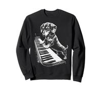 Funny Dachshund Playing Piano Music Lover Animal Design Sweatshirt